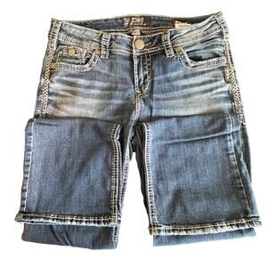 Silver Aiko Jeans Mid Boot Decorative Stitching Super Stretch W29/L31